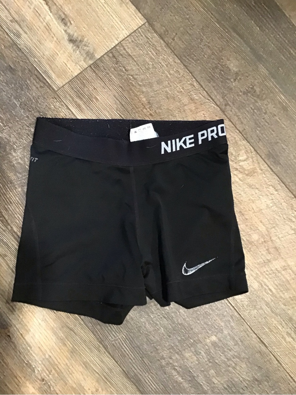 Nike Women's Black Pro Compression Volleyball Shorts with Silver Swoosh
